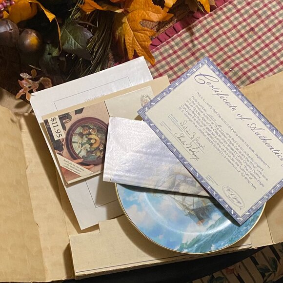 "The Golden Eagle Conquers the Wind" 8 1/2" Plate by Charles Vickory - Picture 2 of 3